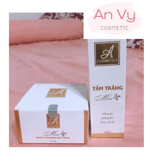 Bộ tắm trắng và kem dưỡng da body mềm a - dưỡng trắng toàn thân
