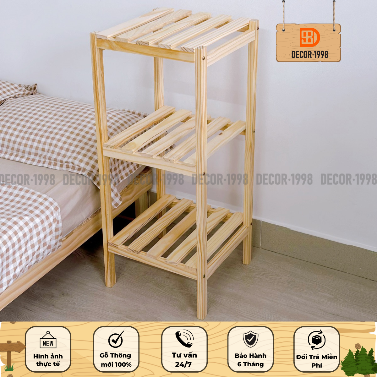 Kệ gỗ đa năng,kệ vuông 5 tầng,kệ gỗ thông nhập khẩu mới 100%