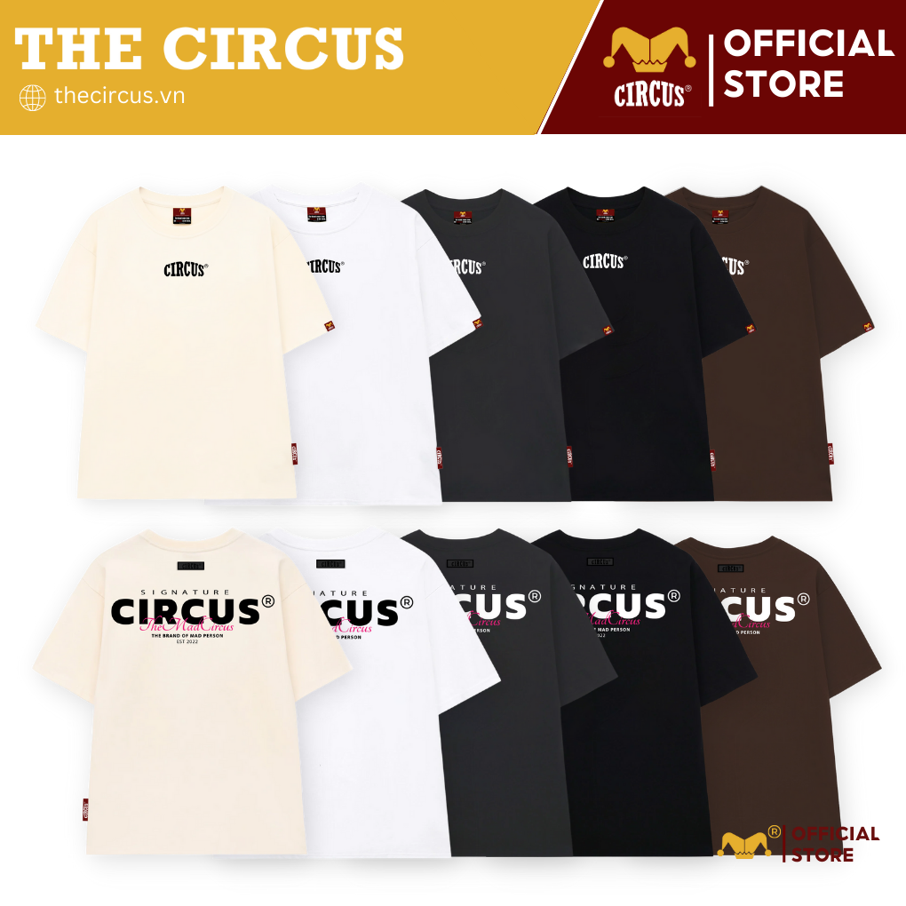 Áo thun unisex oversize Local Brand The Circus signature 100% Cotton - Mã Basic B08