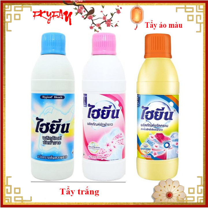 Nước tẩy quần áo trắng quần áo màu hygiene bleach 250ml thái lan - tẩy mốc, tẩy trắng