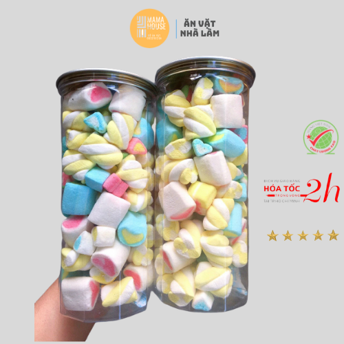 Kẹo Bông Sữa Thái Lan MARSHMALLOW  Hũ 250g - Đồ Ăn Vặt Nhà Làm