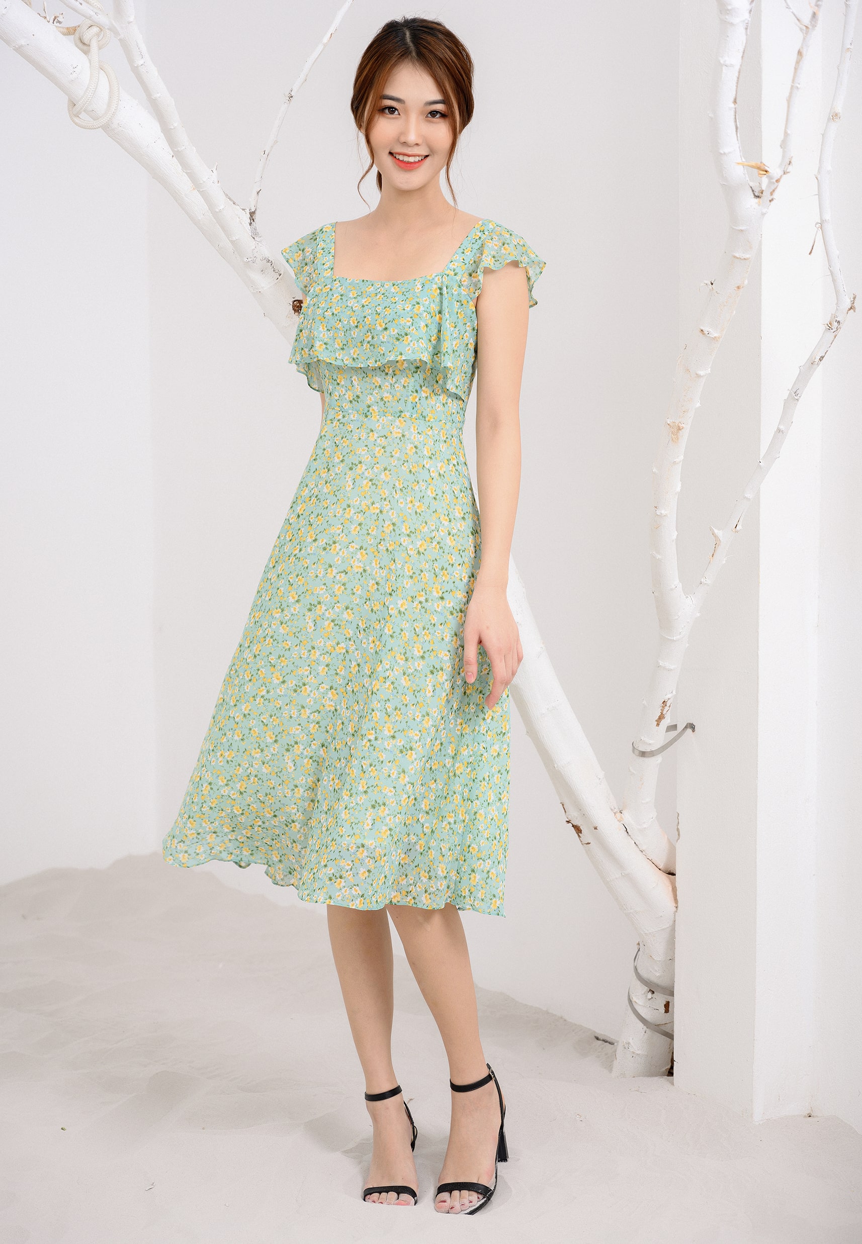 Đầm maxi Mila hoa dây bèo ngực nhiều màu