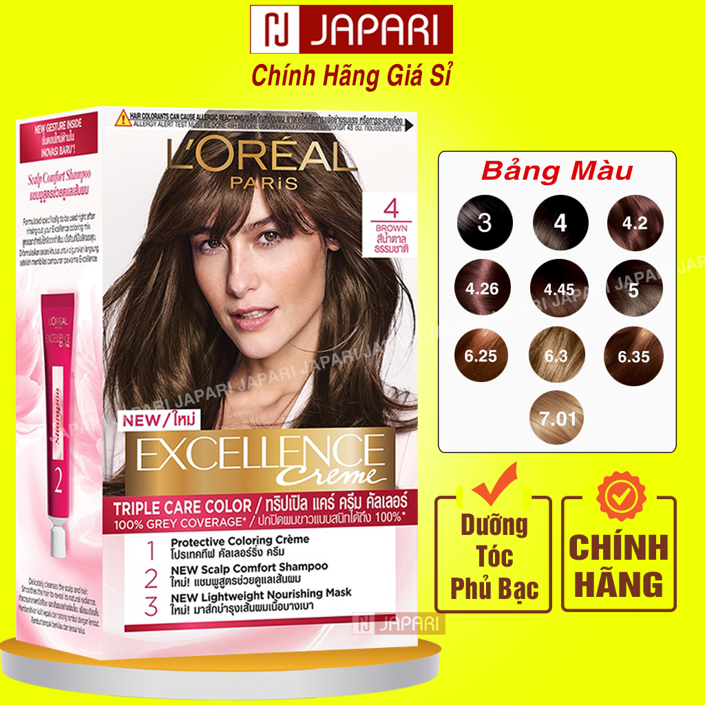 Thuốc Nhuộm Tóc Tại Nhà Loreal CHÍNH HÃNG Phủ Bạc Đủ Màu - Thuốc Nhuộm Tóc Đen Nâu Khói, Nâu Trà Sữa, Hạt Dẻ Vàng Sáng Xanh Đen, Nâu Tự Nhiên, Nâu Đồng Đỏ, Nâu Ánh Tím, Nâu Hổ Phách - Nhuộm Màu Tóc Cho Nam Nữ Chăm Sóc Tóc