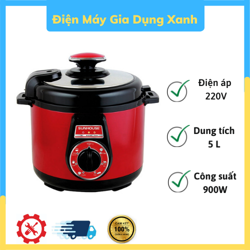 Nồi áp suất điện Sunhouse SHD-1552 5 lít Trưng bày 97% dung tích lớn,rất thích hợp để sử dụng nấu nướng trong gia đình từ 4 - 5 người.