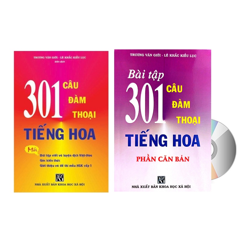 Sách - Combo: 301 Câu Đàm Thoại Tiếng Hoa +Bài tập 301 câu đàm thoại phần căn bản(BẢN MỚI NHẤT - KHỔ LỚN)