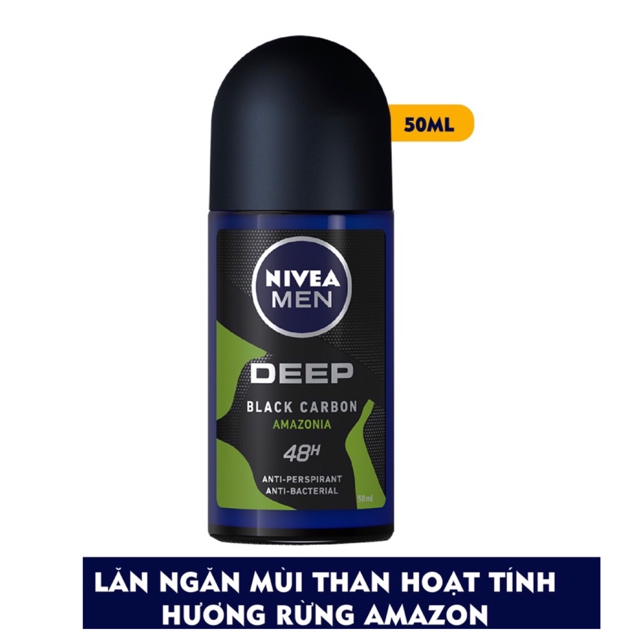 Lăn Ngăn Mùi Nivea Than Đen Hương Rừng Amazon 50ml