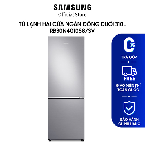 Tủ lạnh samsung hai cửa ngăn đông dưới 310l rb30n4010s8/sv