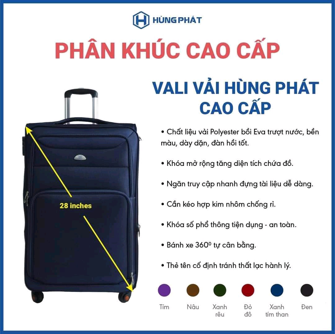 vali vải size 28