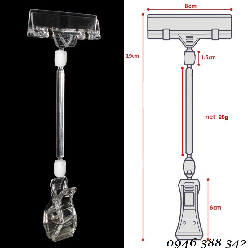Kẹp wobbler, kẹp nhựa quảng cáo, kẹp  sale giảm giá dùng để kẹp giấy, tấm bìa in giá, in CTKM tại các shop, siêu thị cửa hàng S6004