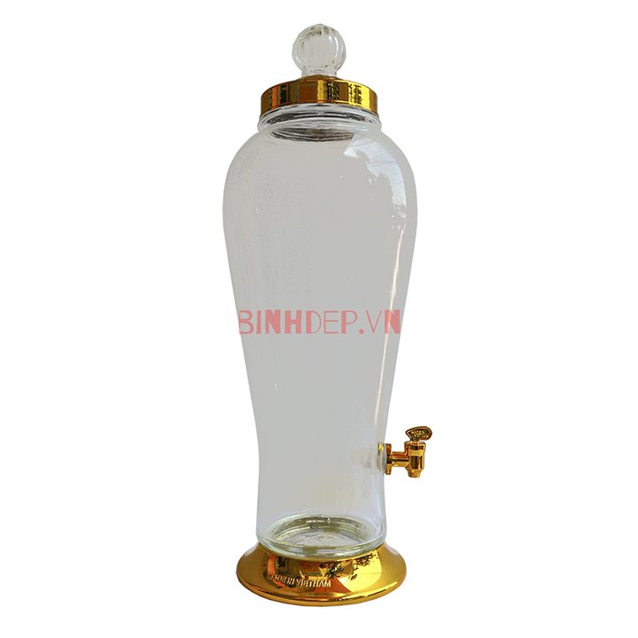 Bình thuỷ tinh ngâm rượu 6.2 lít có vòi cao cấp thương hiệu Phú Hoà xuất xứ Việt Nam