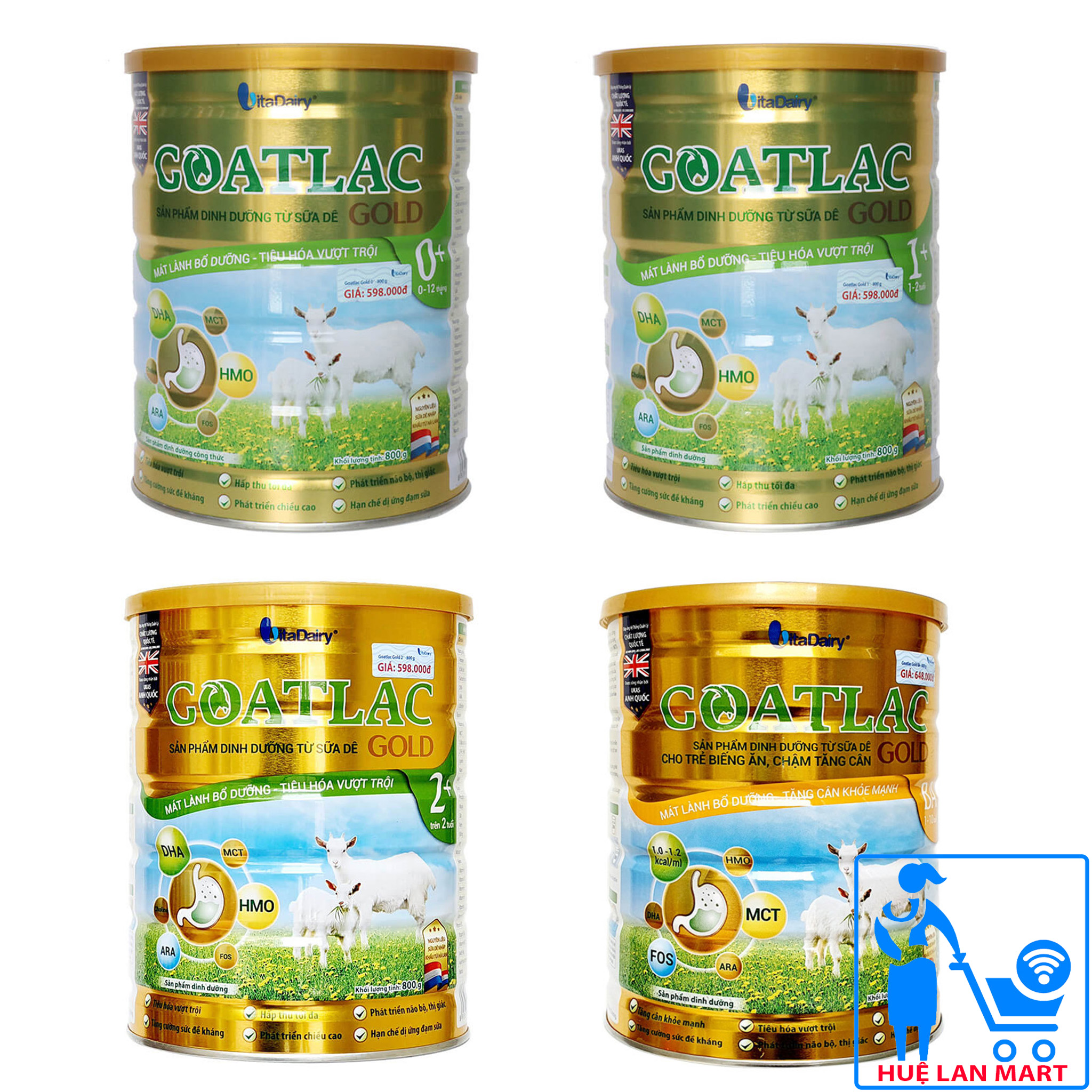 Sữa dê goatlac gold 0+/1+/2+/ba hộp 800g