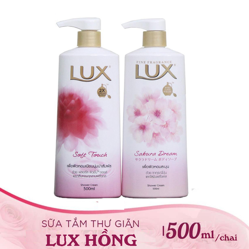 2 CHAI SỮA TẮM LUX - MÀU HỒNG - 500ml/chai