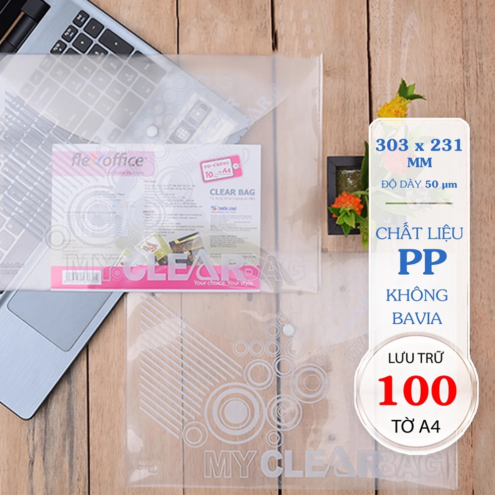 Bìa nút a4 flexoffice có in fo-cbf05