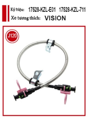 DÂY  DẪN XĂNG BỌC THÉP DÒNG XE VISION, VISION 2015, VISION 2016 CHÍNH HÃNG SE