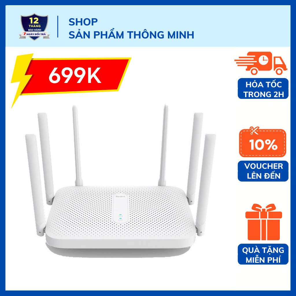 Bộ phát wifi router xiaomi redmi ac2100 hỗ trợ 128 thiết bị - 2 băng tần 2,4ghz và 5ghz