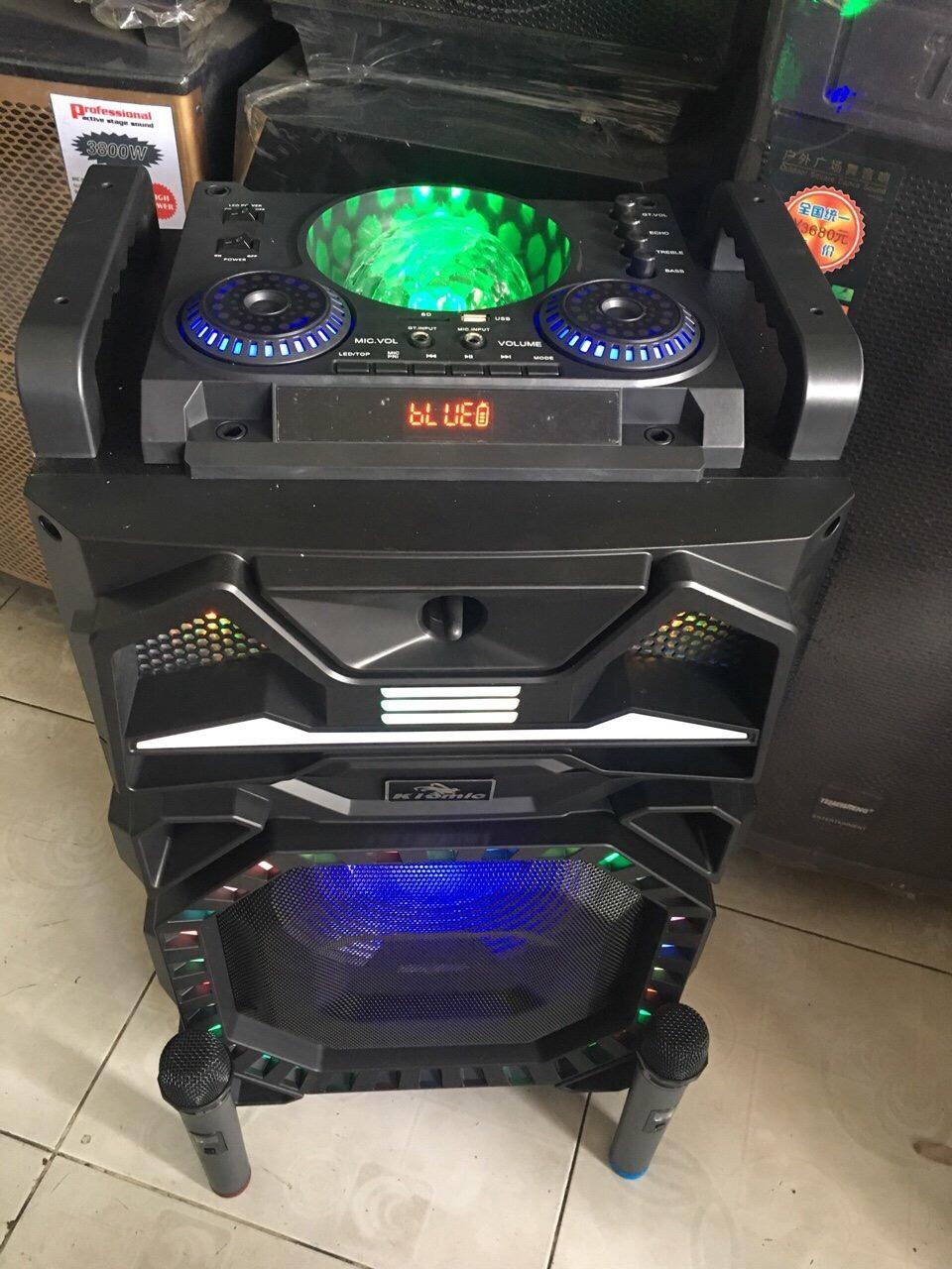 Loa kéo karaoke bluetooth DJ cực hay, bass mạnh, chắc, Led đẹp loa kéo có remote tiện dụng, 2 mic không dây hay