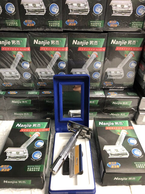 Dao cạo râu inox cổ điển nanjie 997 dễ sử dụng fullbox video sản phẩm