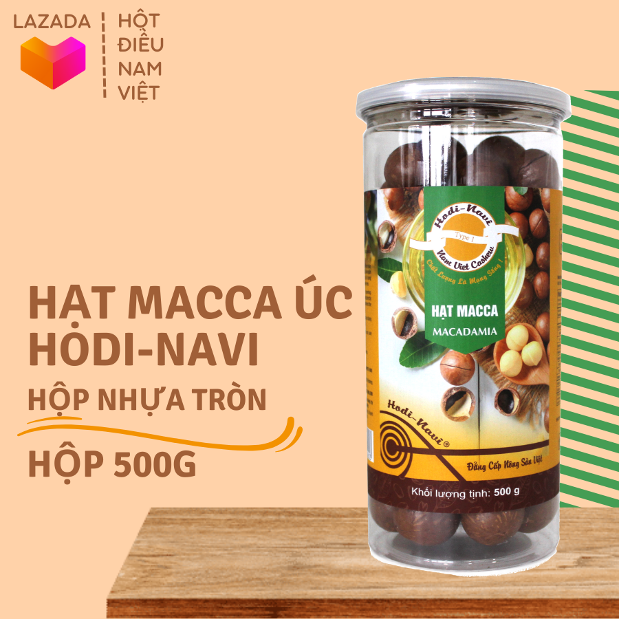 Macca Úc Hodi-Navi 500g, macca loại size lớn, quả to, nứt vỏ, tỉ lệ nhân cao