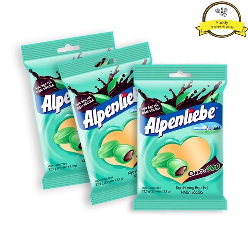 Kẹo alpenliebe bạc hà nhân socola