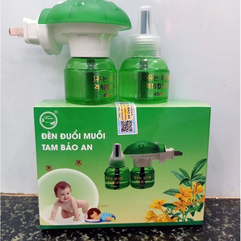 Đèn đuổi muỗi cam kết hết muỗi 99,9% bộ gồm 1 cùi và 2tinh dầu
