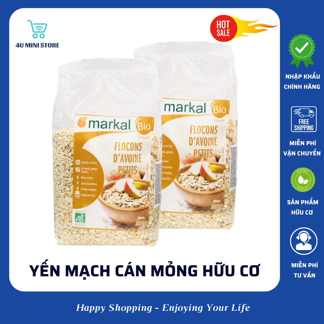 Yến mạch cán mỏng hữu cơ Markal – Nhập khẩu Pháp