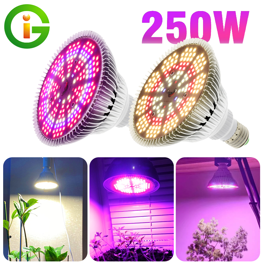 Bóng đèn led trồng cây 250w bóng đèn led e27 cho cây trồng 200 bóng đèn led phát quang phổ đầy đủ giống mặt trời cho cây trồng trong nhà rau và cây giống