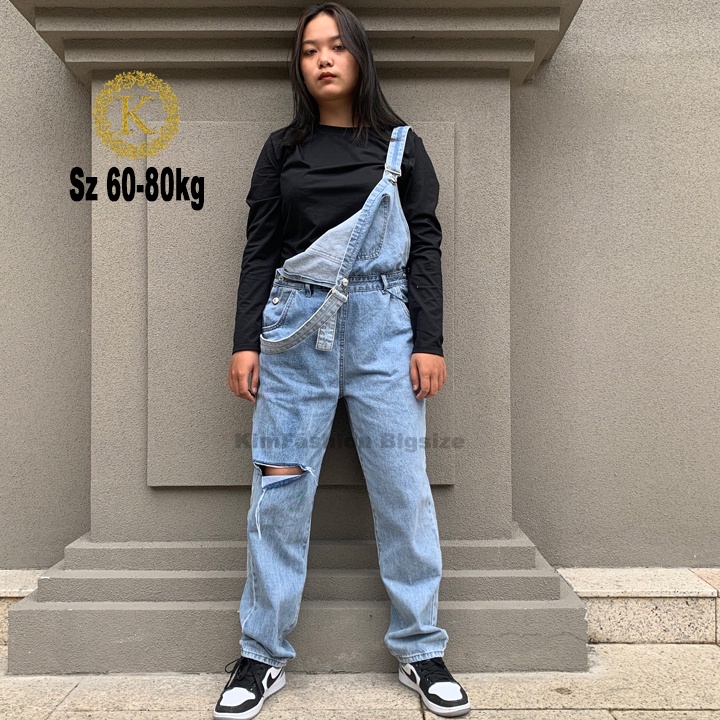 Quần yếm bigsize, yếm bigsize nữ ống rộng 60-80kg ydd01-r