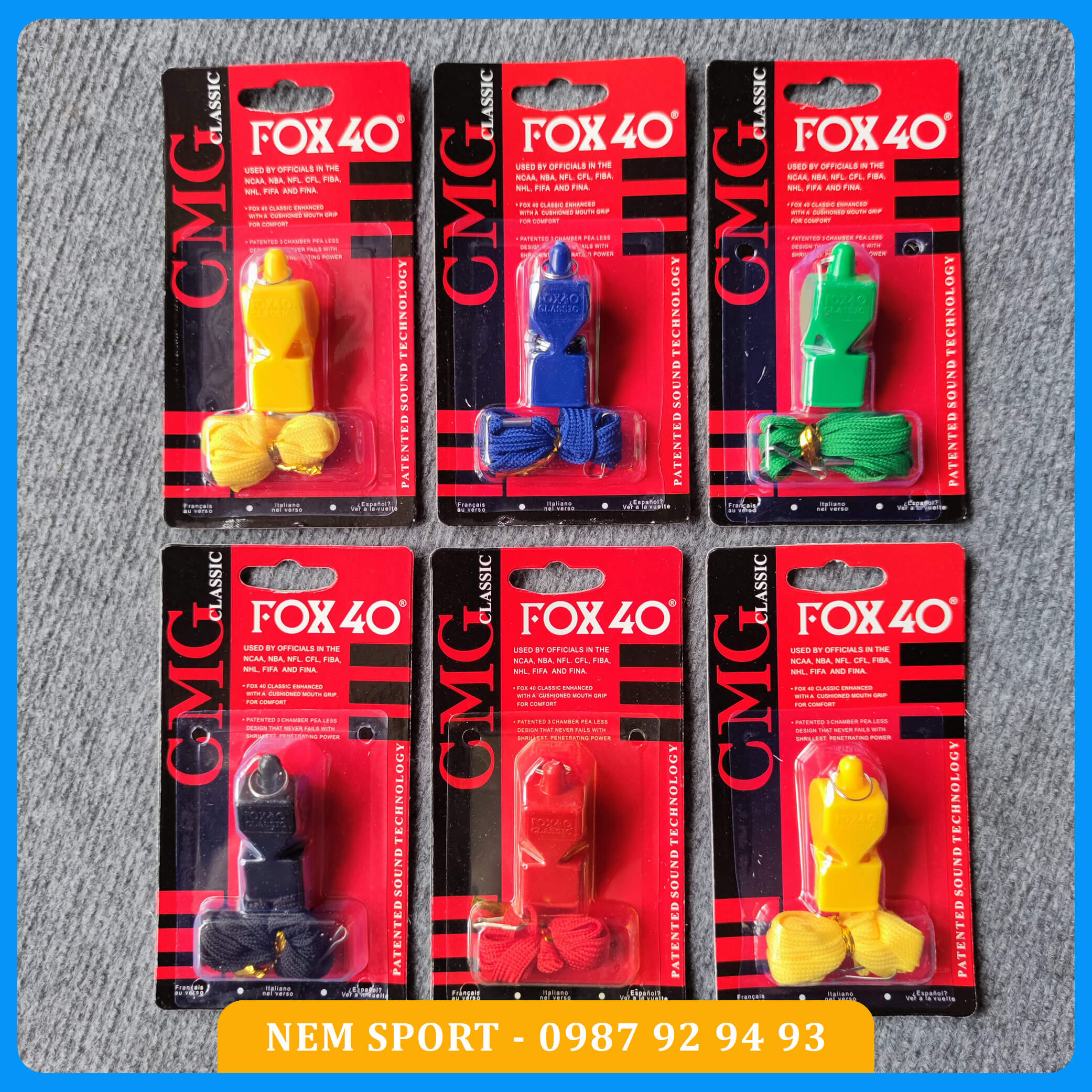 Còi trọng tài fox 40, còi nhựa trọng tài fox 40 có dây đeo tốt