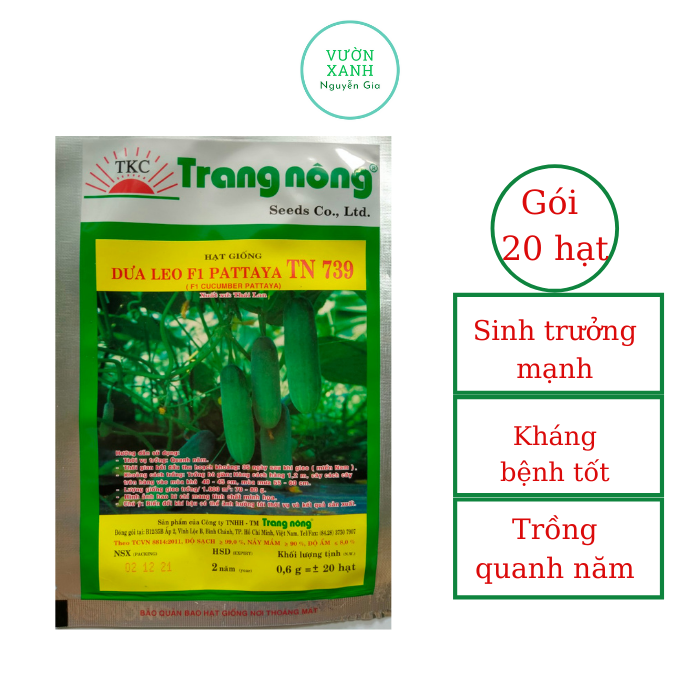 Hạt giống dưa leo f1 pattaya tn739
