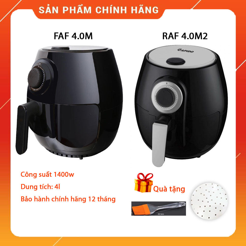 Nồi chiên không dầu ferroli faf4.0m/ rapido raf4.0m - chính hãng - bảo hành 1 năm