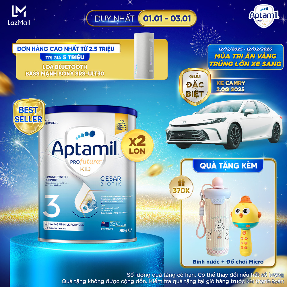   CƠ HỘI TRÚNG XE CAMRY  CB 2 Sữa bột Aptamil Profutura Kid Cesarbiotik New Zealand số 3 - Synbiotic độc quyền dành cho bé từ 2 đến 6 tuổi 