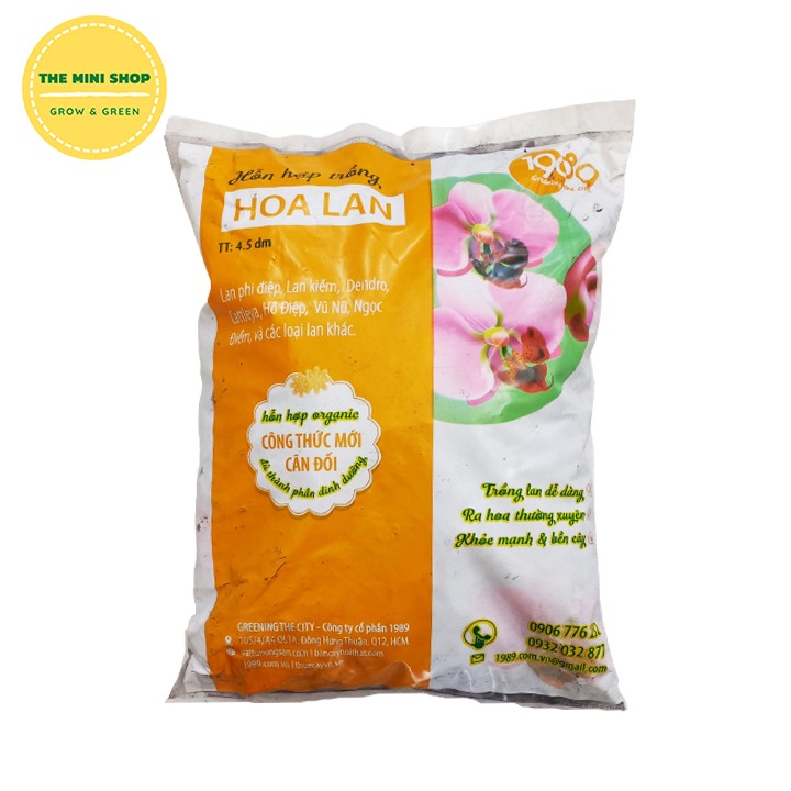 Hỗn hợp trồng hoa lan 1989, giá thể dinh dưỡng trồng lan phi điệp, Lan kiếm, Lan Dendro, Cattleya, Hồ Điệp, Vũ Nữ, Ngọc Điểm và các loại lan khác...
