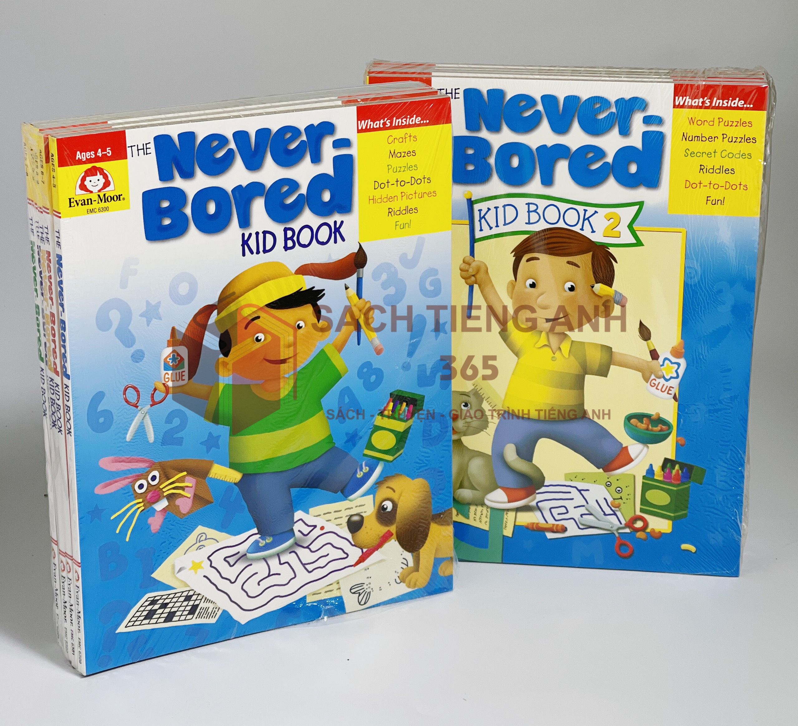 Never bored kid book & kid book 2 – 10 books| bản nhập khẩu