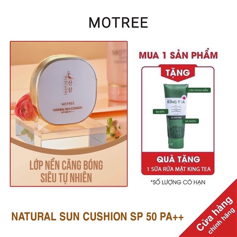 Chống Nắng Dưỡng Trắng Hồng Cushion Chống Nắng Lựu Sâm Motree SPF 50 PA