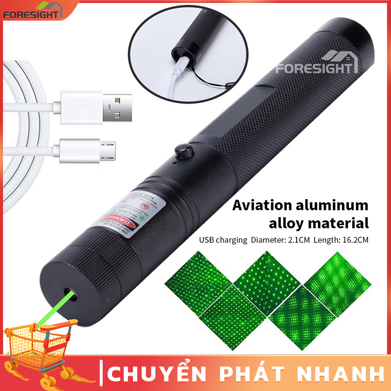 Công suất cao Laser 303 Green Laser Pointer - 532nm Focus Điều chỉnh Red/Green/Purple Dot 5mw Kết hợp tập trung có thể nhìn thấy