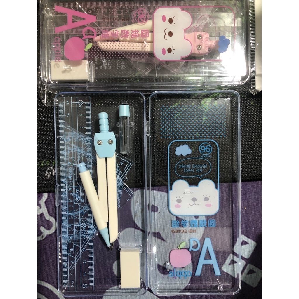 Bộ Compa Eke Thước Kẻ Nhựa 7 Món