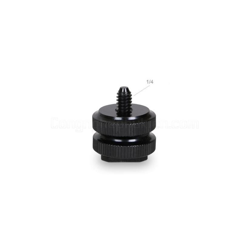 Đầu chuyển chân flash máy ảnh sang ốc ren 1/4-inch gắn camera hành động