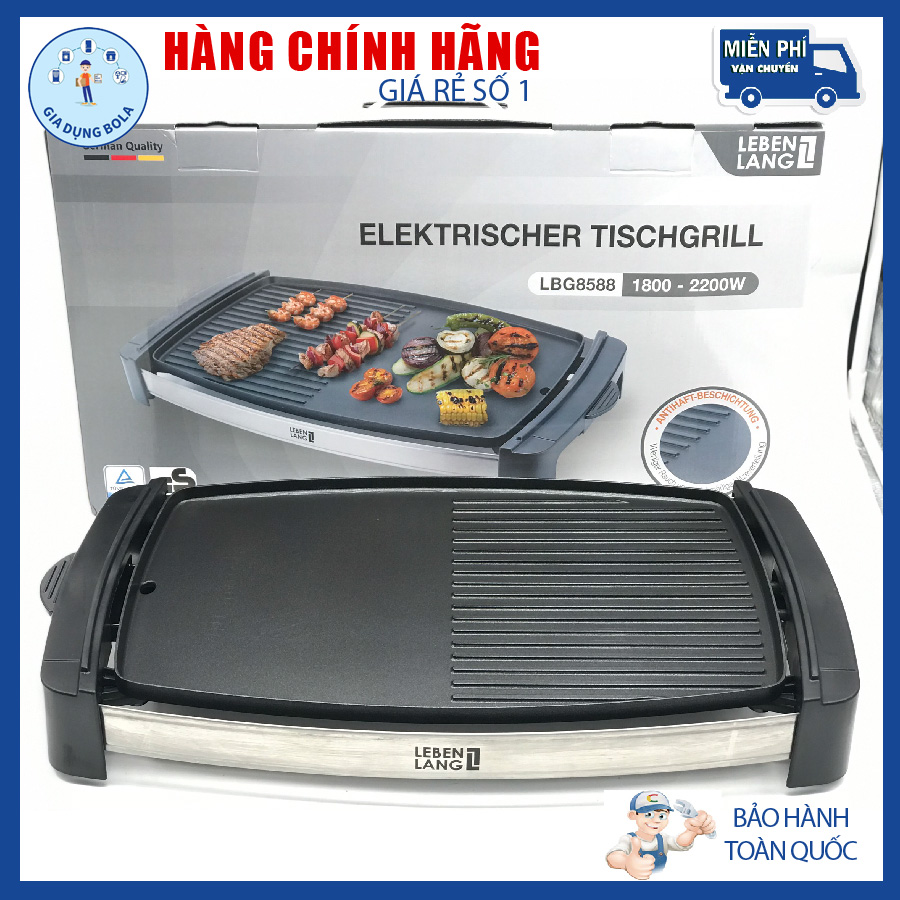 Vỉ nướng điện lebenlang lbg8588 - bảo hành chính hãng 24 tháng