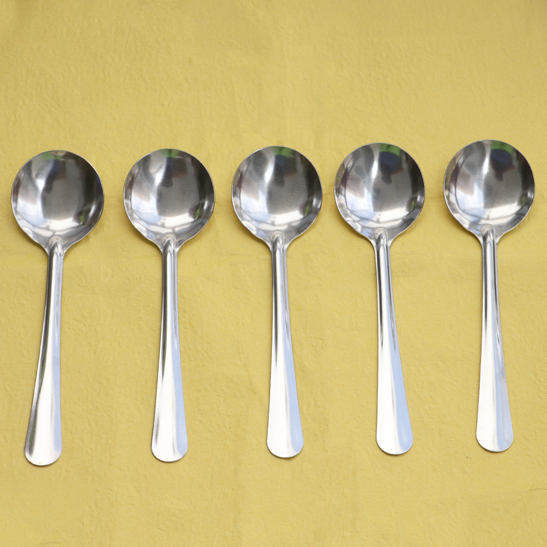 BỘ 5 MUỖNG INOX SOUP TRÒN - KIỂU DÁNG ĐẸP