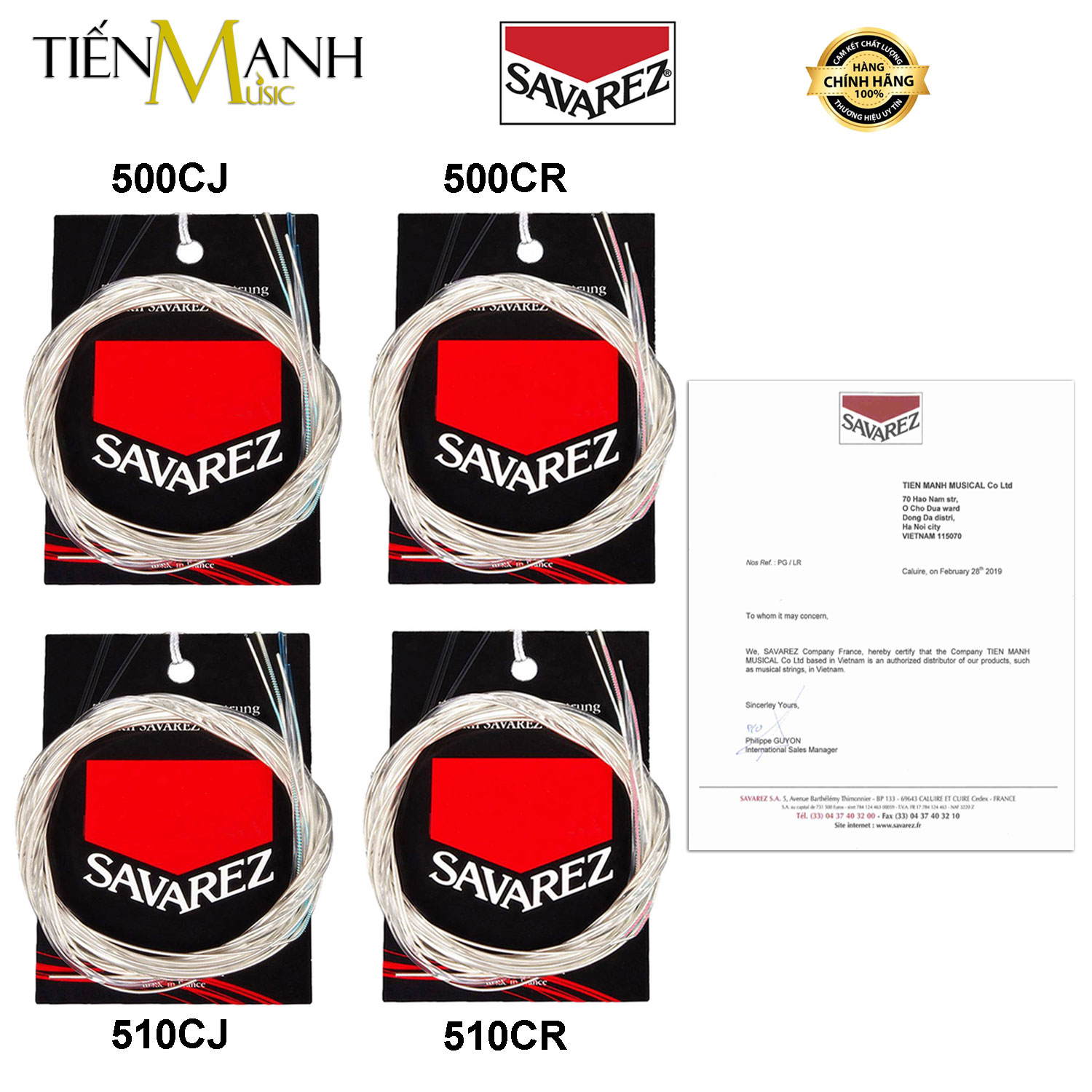 [Chính Hãng] Bộ Dây Đàn Guitar Classic Savarez 500CR, 500CJ, 510CR, 510CJ - Nylon Normal, High Tension (Không Đóng Hộp)
