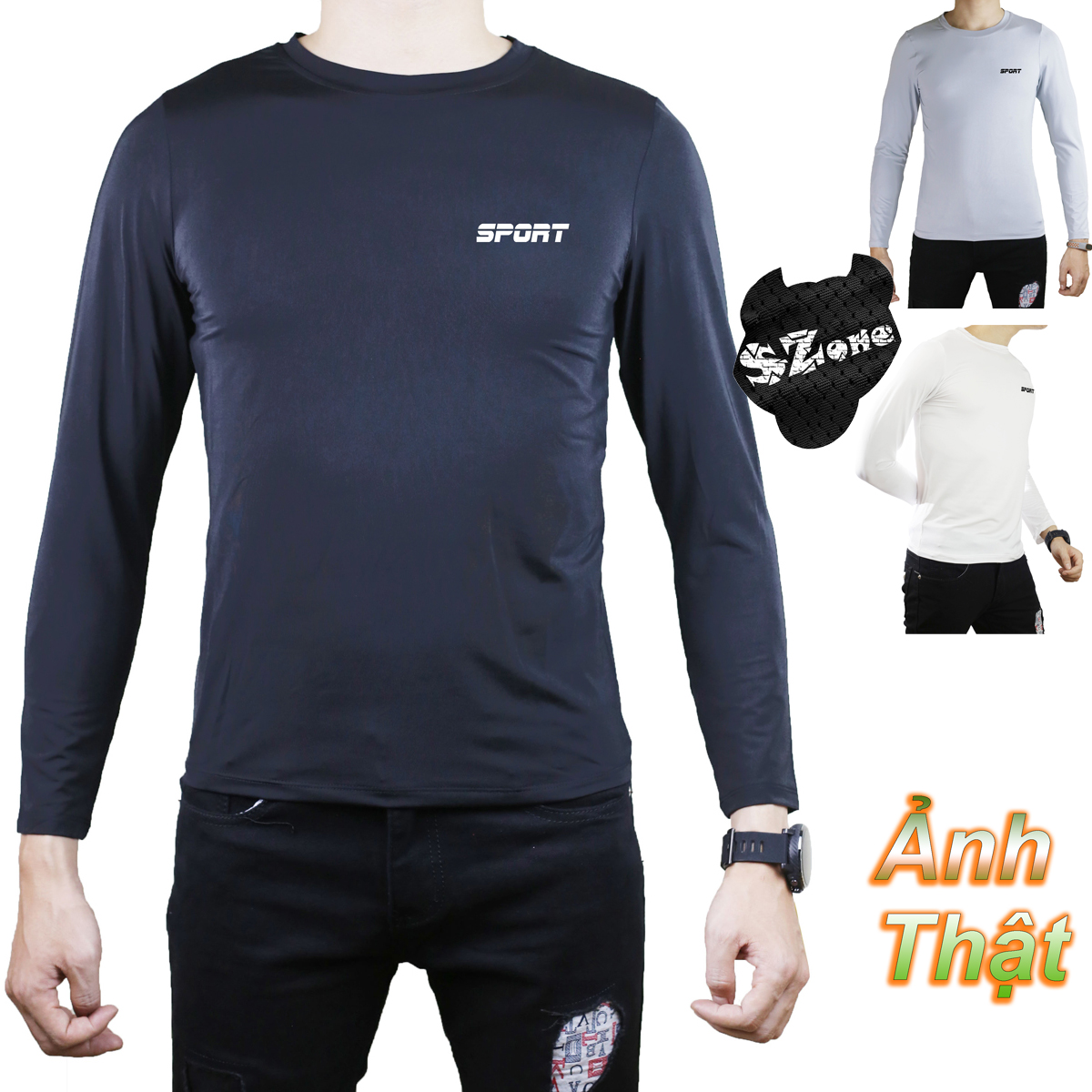 ÁO thun dài tay, Áo giữ nhiệt nam siêu nhẹ, áo lót nam mùa đông, áo bóng đá, áo tập gym, áo đi chơi, áo đi biển SAD201