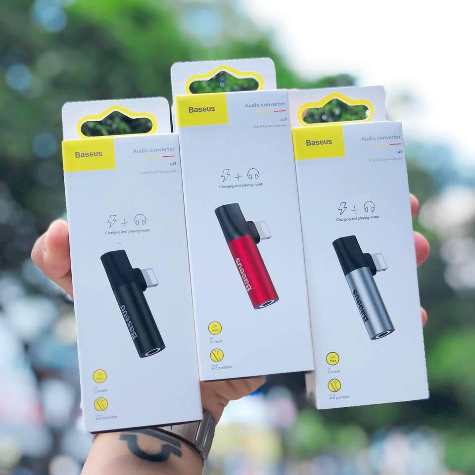 Jack chuyển tai nghe L43 Baseus từ lightning sang tai nghe jack 3.5 và đầu lightning