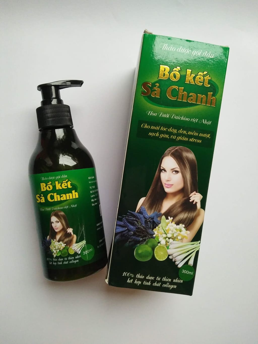 Dầu Gội Thảo Dược Bồ Kết Sả Chanh 300ml Phục Hồi Hư Tổn, Giảm Rụng Tóc, Giảm Căng Thẳng