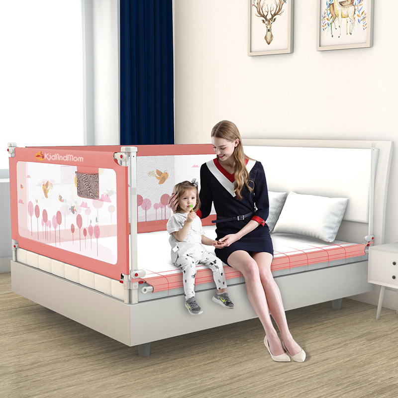Thanh chắn giường cao cấp KidAndMom BR02 và BR23 độ cao 74-105cm thiết kế chống kẹt, chống vấp ngã, nâng hạ 1 hoặc 2 phía cho bé an toàn