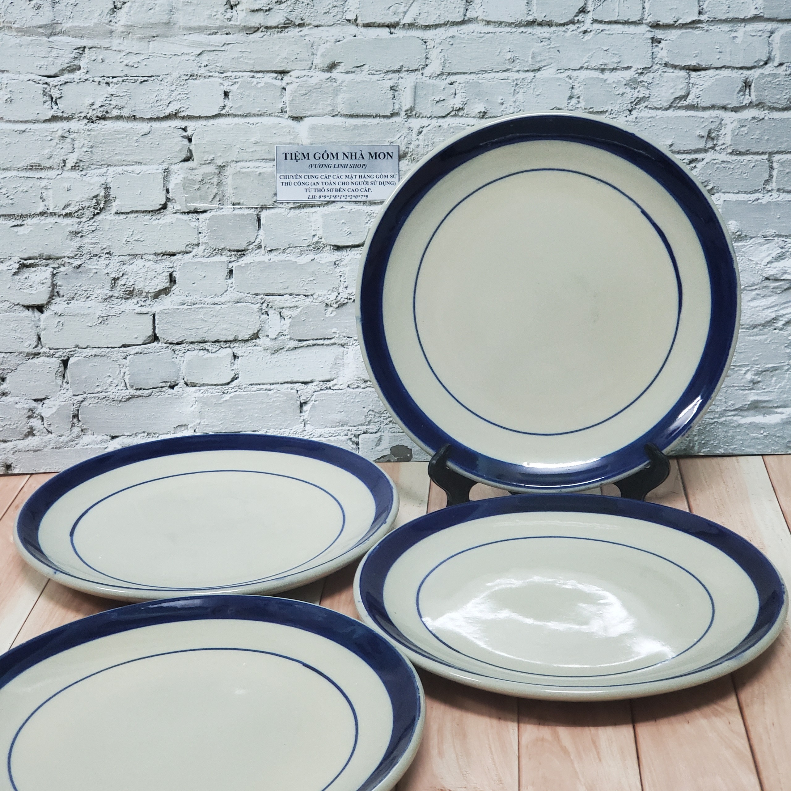 Combo 2c dĩa chỉ xanh size đại 25cm