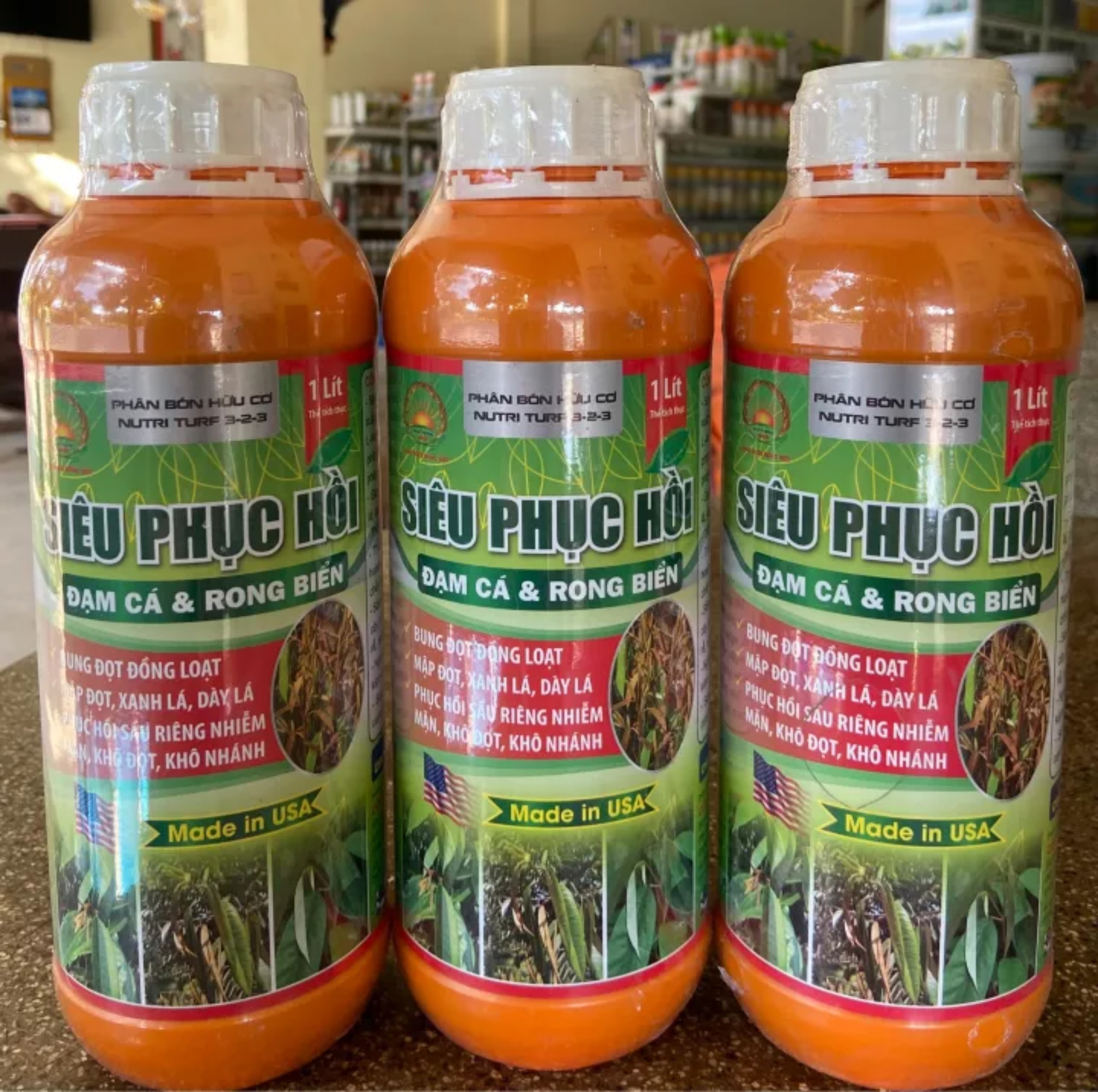 Phân bón hữu cơ siêu phục hồi đạm cá và rong biển nhập khẩu từ mỹ giúp ra đọt bật chồi cực mạnh, siêu ra rễ, lá to xanh dày bóng lá, phục hồi cây suy yếu, cây sau thu hoạch.
