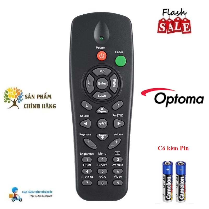 Remote Điều khiển máy chiếu Optoma- Hàng chính hãng Optoma theo máy mới 100% Tặng kèm Pin