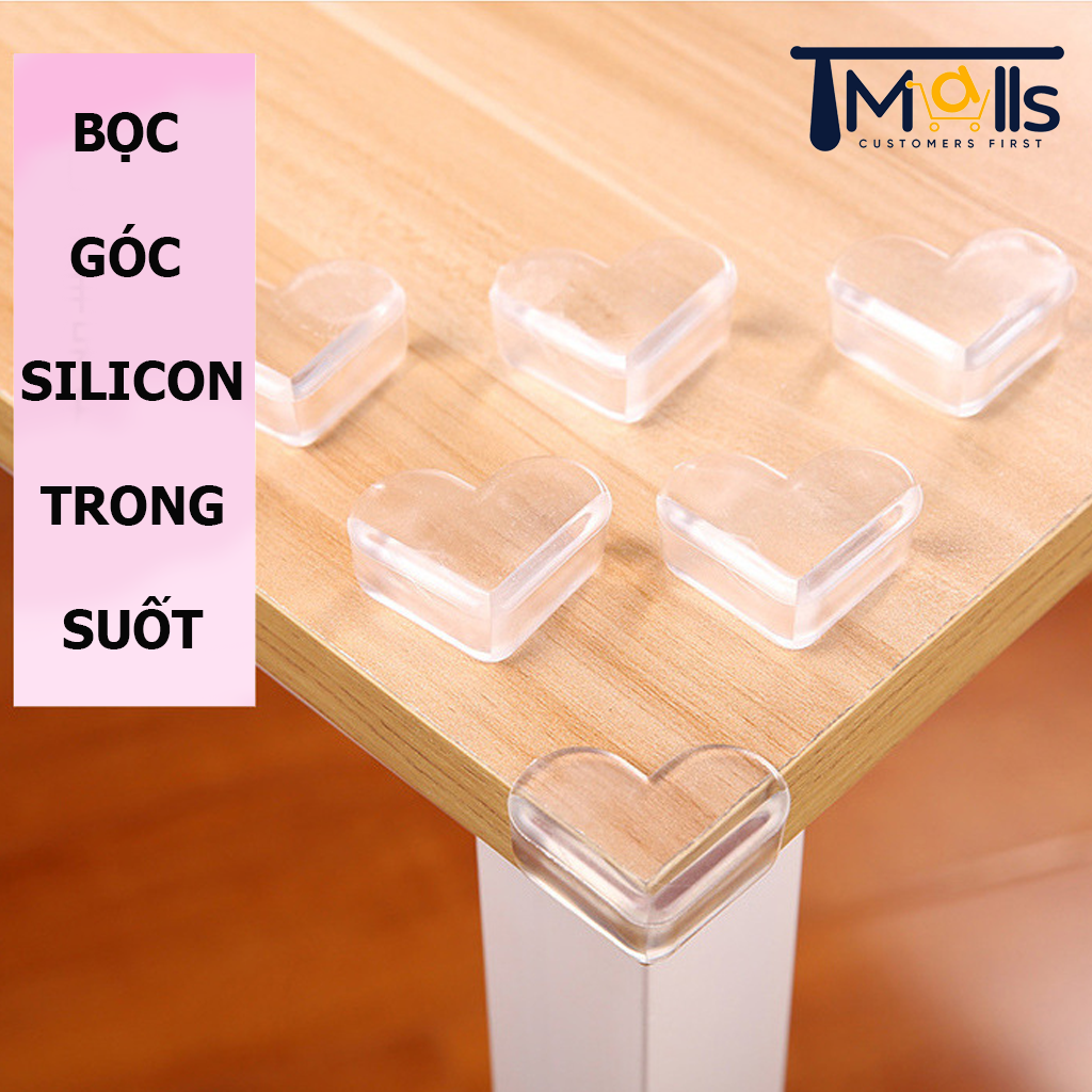 Bộ 8 miếng bọc góc bàn bọc cạnh bàn silicon tránh va đập - an toàn