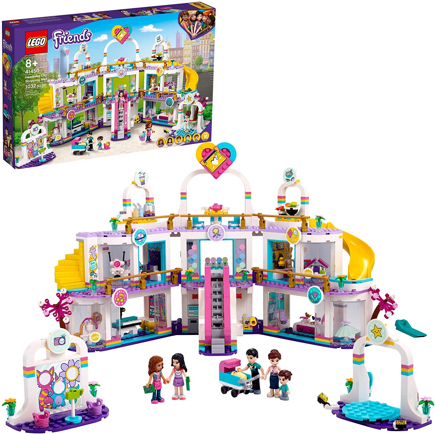 Bộ xếp hình LEGO Friends Heartlake City Shopping Mall 41450; bao gồm những người bạn búp bê mini để kích thích trí tưởng tượng; các yếu tố di động làm cho bộ đồ chơi này trở thành một món đồ chơi tình bạn tuyệt vời, mới vào năm 2021 (1.032 miếng)