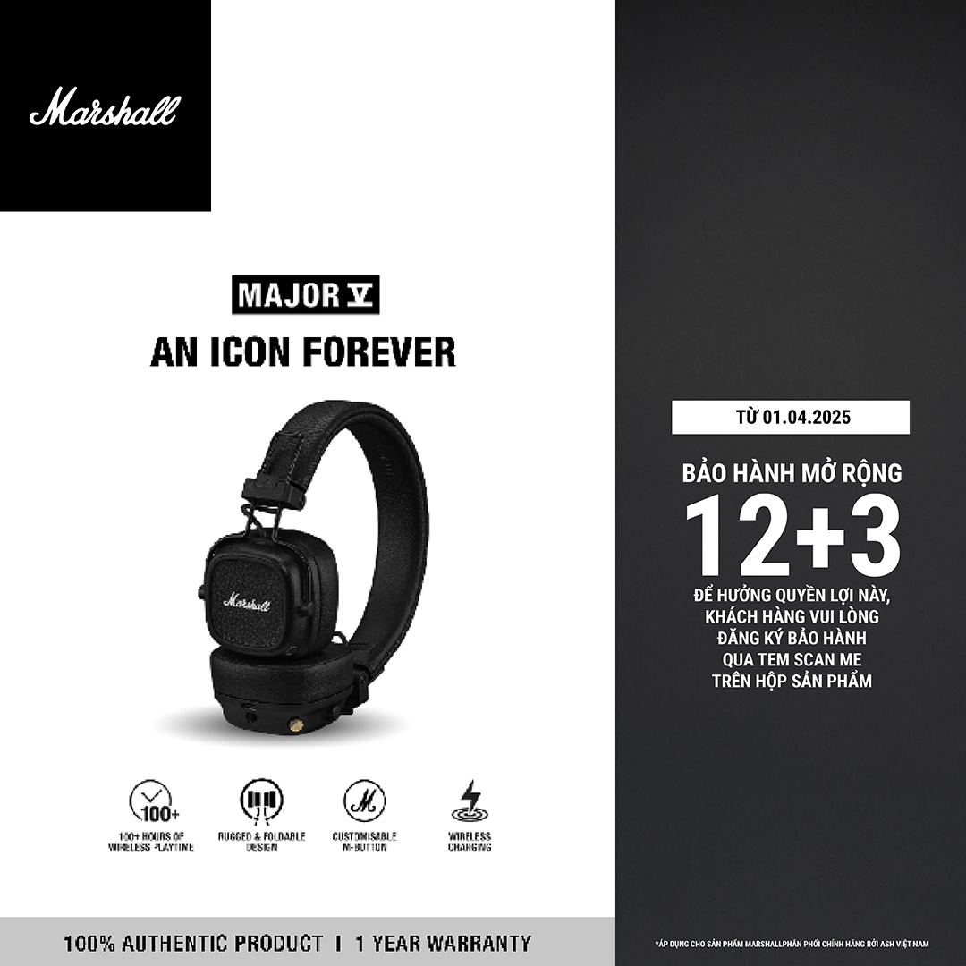[MÀU MỚI VỀ] Tai Nghe Marshall Bluetooth MAJOR V- Pin lên đến 100 giờ* -  Bảo Hành Chính Hãng 1 Đổi 1 Trong 1 Năm